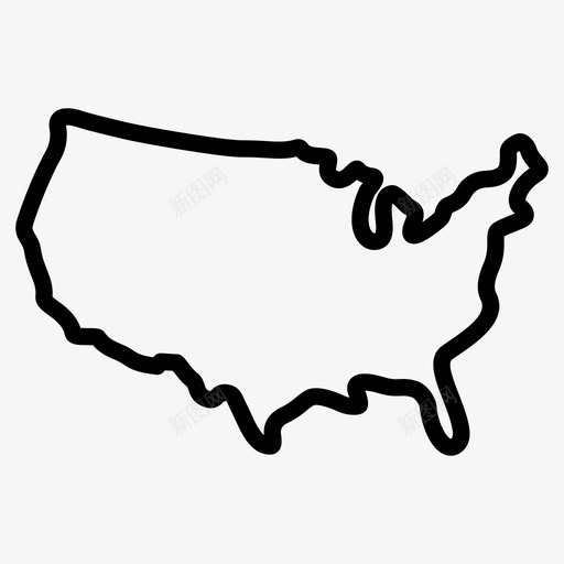 美国国家地图北美图标svg_新图网 https://ixintu.com 北美 国家地图 州领土 平滑国家地图 美利坚合众国 美国