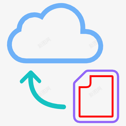 文件共享云文档图标svg_新图网 https://ixintu.com 云 存储 文件共享 文档
