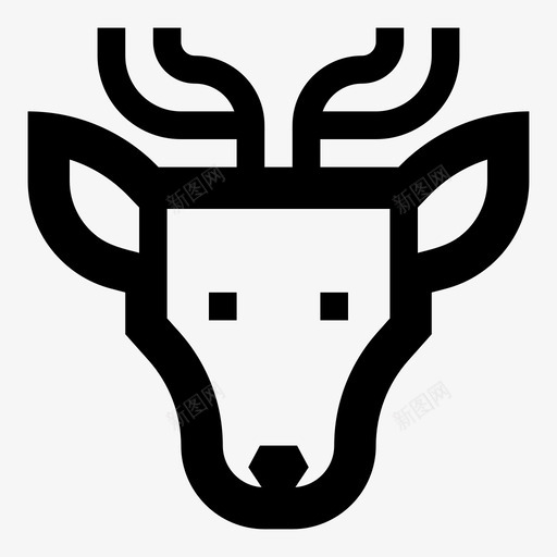 鹿动物鹿角图标svg_新图网 https://ixintu.com 动物 动物园 有用的图标动物 森林 驯鹿 鹿 鹿角