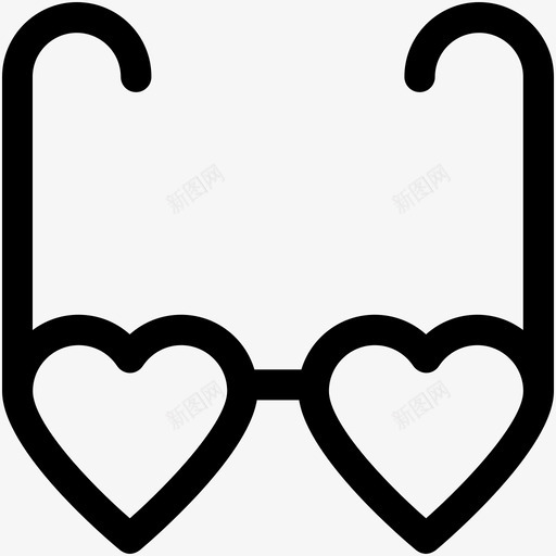 心形眼镜墨镜爱情图标svg_新图网 https://ixintu.com 墨镜 婚礼和情人节可爱的图标 心形眼镜 爱情