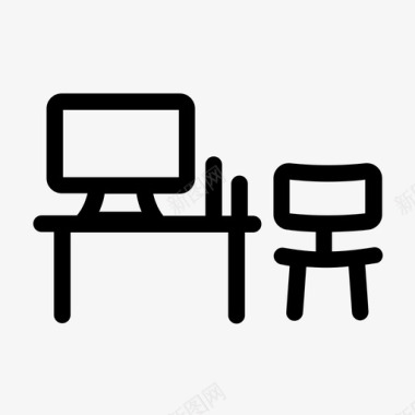 办公桌椅子笔记本电脑图标图标