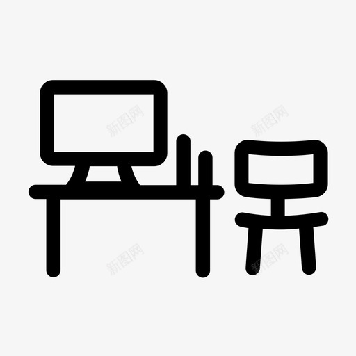 办公桌椅子笔记本电脑图标svg_新图网 https://ixintu.com 办公室 办公桌 工作场所 椅子 笔记本电脑