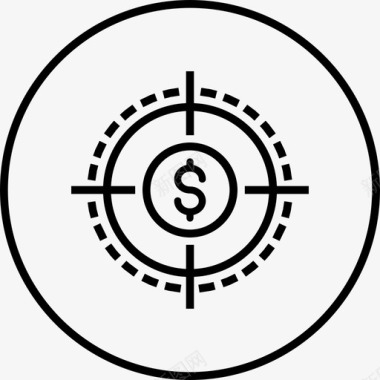 利润目标美元符号收益图标图标