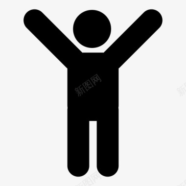男人举起手来身体拥抱图标图标