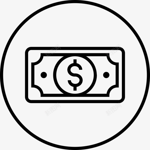 纸币现金美元图标svg_新图网 https://ixintu.com 房地产 现金 纸币 美元 货币 金融