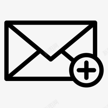 电子邮件添加计算机邮件信封图标图标