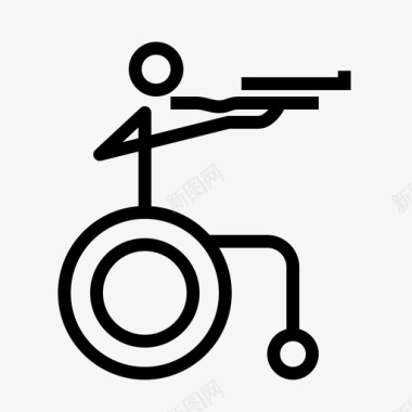 射击残疾人残奥会图标图标