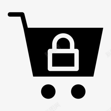 购物车锁电子商务市场图标图标