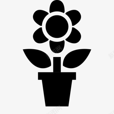 花盆植物花瓶图标图标