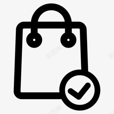 批准购物袋接受购买图标图标