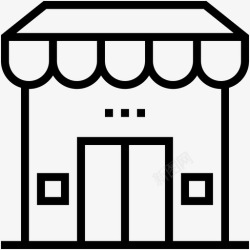 房地产市场商店食品摊售货亭图标高清图片