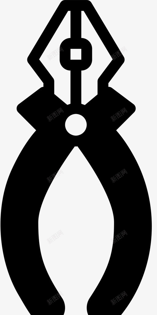 钳子建筑工具图标svg_新图网 https://ixintu.com 工作 工具 建筑 粉碎建筑固体 钳子