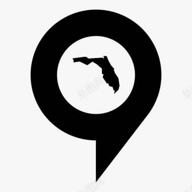 美国佛罗里达州地图图标图标