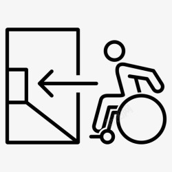人坐轮椅出口无障碍人图标高清图片