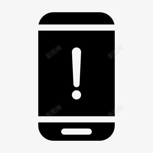 智能手机警告手机通知图标svg_新图网 https://ixintu.com 手机 智能手机警告 触摸屏 警告标志 通知