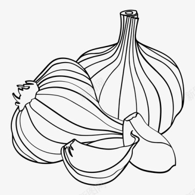 大蒜丁香烹饪图标图标