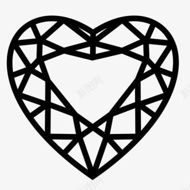 心形钻石宝石珠宝图标图标