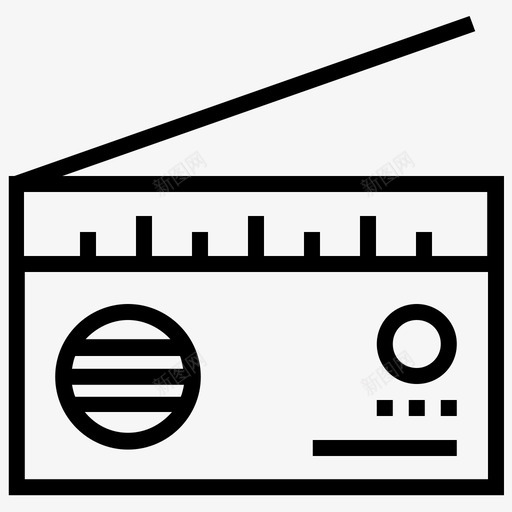 收音机歌曲播放列表图标svg_新图网 https://ixintu.com dj 传输 媒体 广播 播放列表 收音机 旧收音机 歌曲 电子和设备线路图标 电波