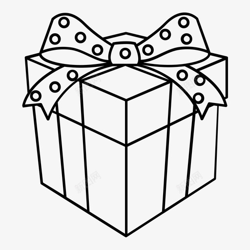 礼物盒子粉色图标svg_新图网 https://ixintu.com 情人节 浪漫 浪漫提纲 盒子 礼物 粉色