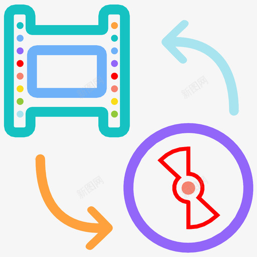 视频转换磁盘电影图标svg_新图网 https://ixintu.com 媒体 电影 磁盘 视频转换