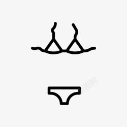 泳装女比基尼海滩衣服图标高清图片