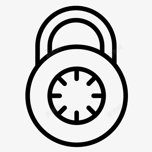 圆形组合锁锁定挂锁图标svg_新图网 https://ixintu.com 圆形组合锁 安全 密码 挂锁 锁 锁定
