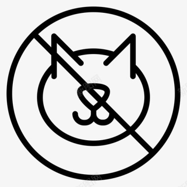 没有猫动物禁令图标图标