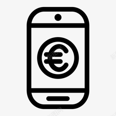 货币智能手机欧元收入图标图标
