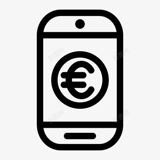 货币智能手机欧元收入图标svg_新图网 https://ixintu.com 利润 收入 欧元 版税 货币智能手机