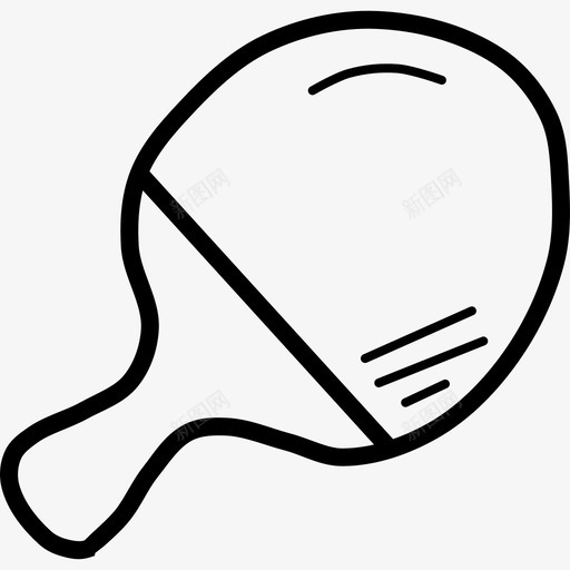 乒乓球拍体育手绘涂鸦图标svg_新图网 https://ixintu.com 乒乓球拍 体育手绘涂鸦