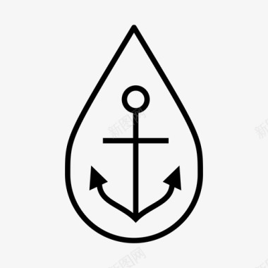 水滴锚海洋船图标图标