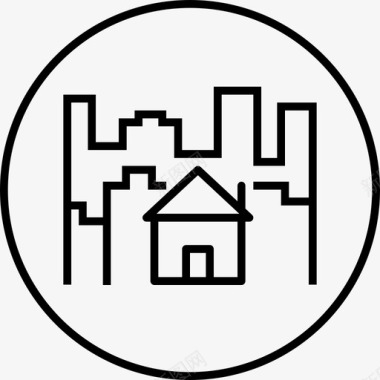 城市住宅建筑房屋图标图标