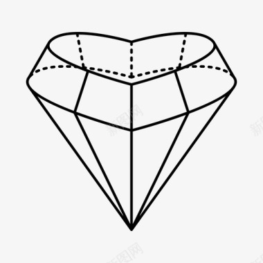 心形钻石宝石爱情图标图标