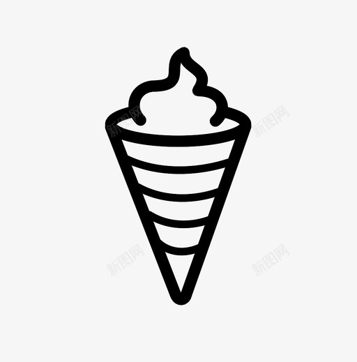 冰淇淋筒甜点糖果图标svg_新图网 https://ixintu.com 冰淇淋筒 华夫饼筒 甜点 糖果 食物