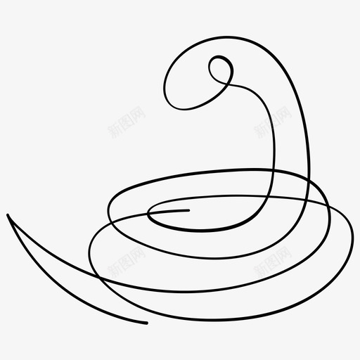 蛇一条线宠物图标svg_新图网 https://ixintu.com 一条线 响尾蛇 宠物 宠物蛇 爬行动物 蛇