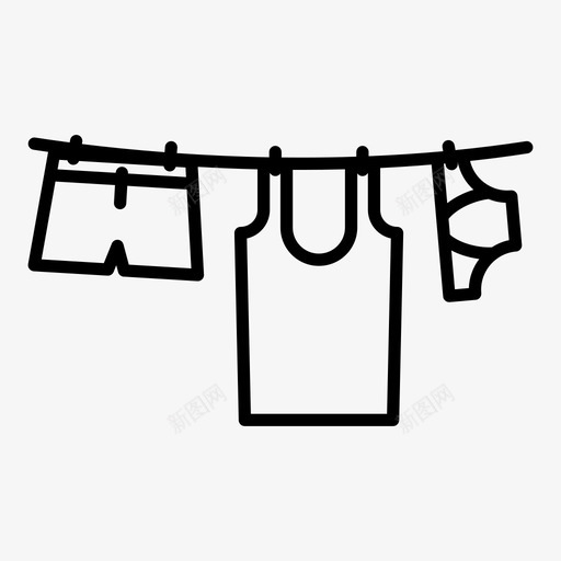 晾衣绳清洁干燥图标svg_新图网 https://ixintu.com 内衣 干燥 晾衣绳 洗涤 洗衣 清洁 野营大纲