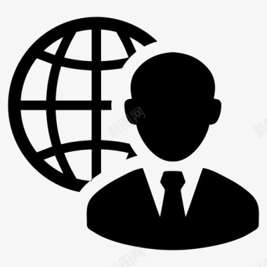 全球业务商人国际图标图标