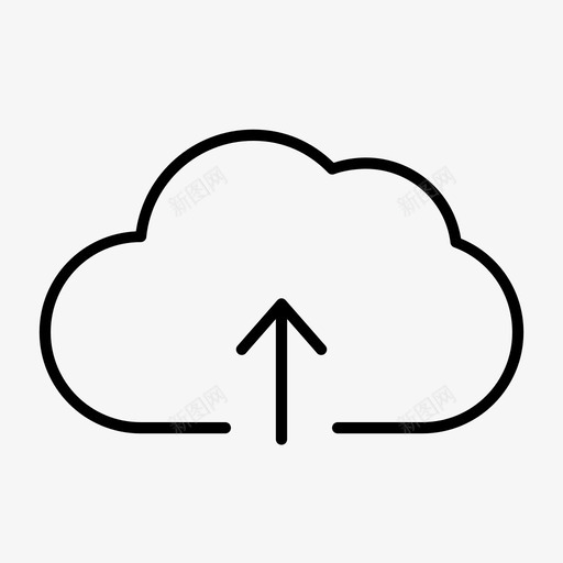 云上传托管传输图标svg_新图网 https://ixintu.com 云上传 传输 向上 基本 托管