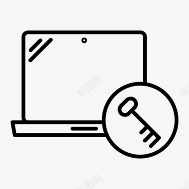 安全计算机计算机锁定密钥图标图标
