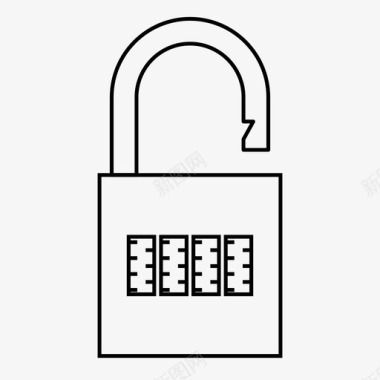 组合锁打开密码安全图标图标