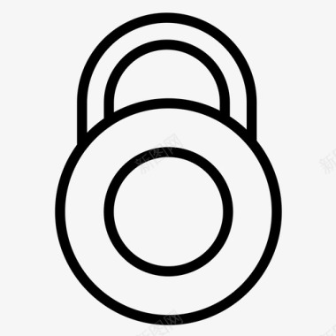 圆形组合锁锁定挂锁图标图标