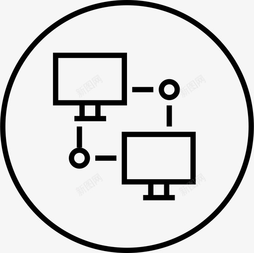 连接计算机互联网图标svg_新图网 https://ixintu.com 互联网 系统 网络 联网和共享环线 计算机 连接