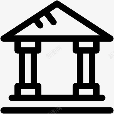 银行建筑银行大厦图标图标