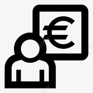 商人货币欧元图标图标