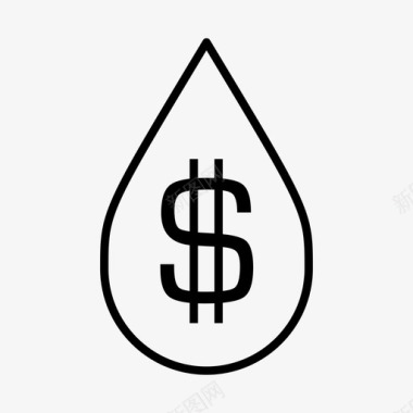 水滴钱现金美元图标图标
