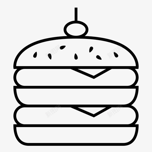 双层芝士汉堡烧烤面包图标svg_新图网 https://ixintu.com 双层芝士汉堡 烧烤 肉类 面包 食品和饮料 食物