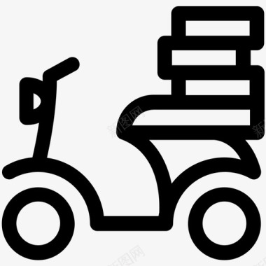 摩托车货运自行车快递服务图标图标