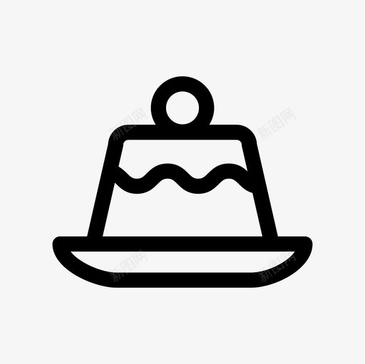 布丁蛋糕甜点图标svg_新图网 https://ixintu.com 布丁 甜点 蛋糕 食物 食物和厨房轮廓图标集