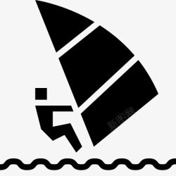 象形文字水航海运动冲浪图标高清图片