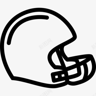 橄榄球头盔设备健身房图标图标